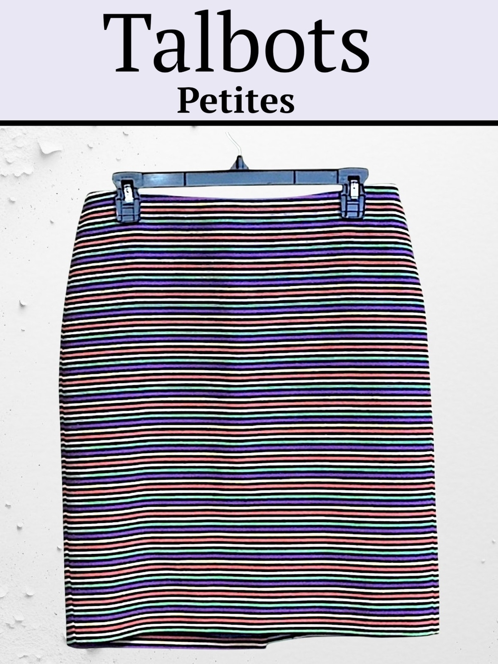 Talbots Petites Multicolor Striped Pencil Skirt
